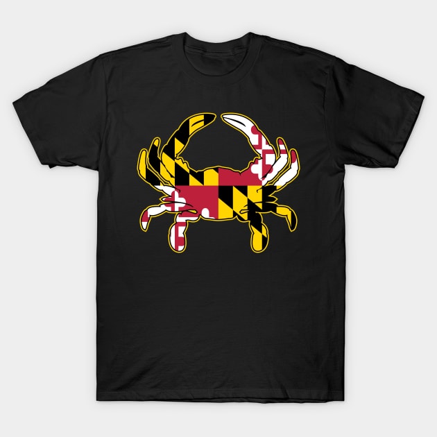 Maryland Flag Crab Illustration T-Shirt by hobrath